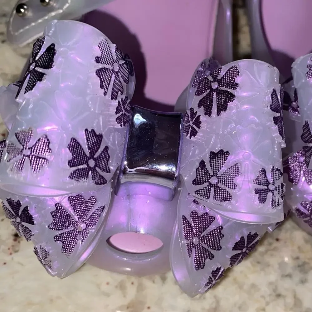 Mini Melissa $69 Glitter Lavender Ultragirl w Bow US 10 EU 27 EUC